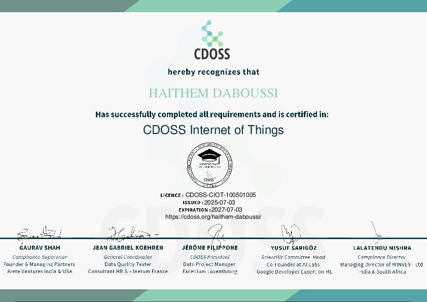 Certificate for haithem daboussi