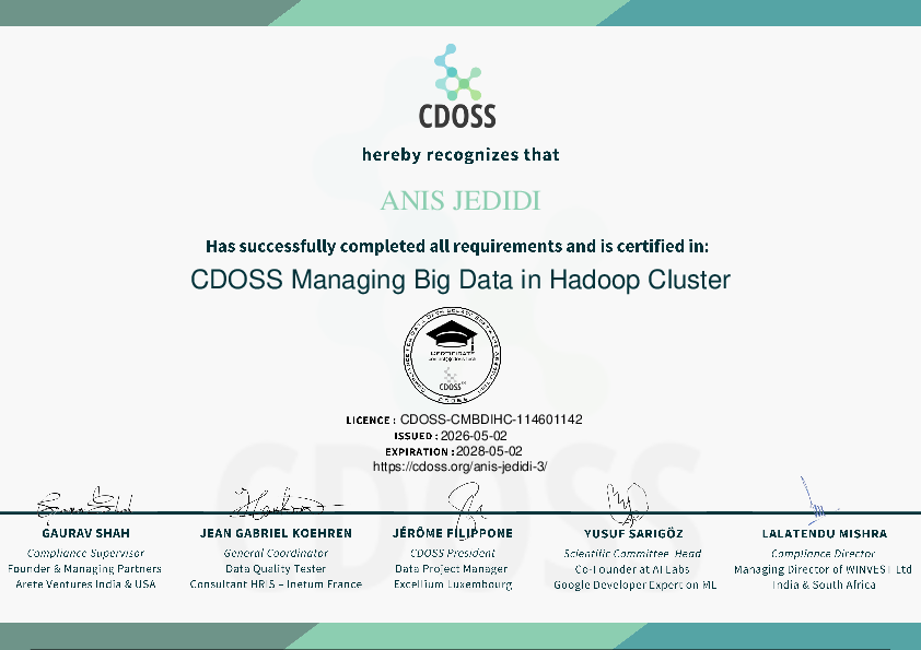 Certificate for anis jedidi